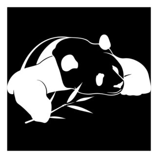 Panda And His Bamboo Decal (White)